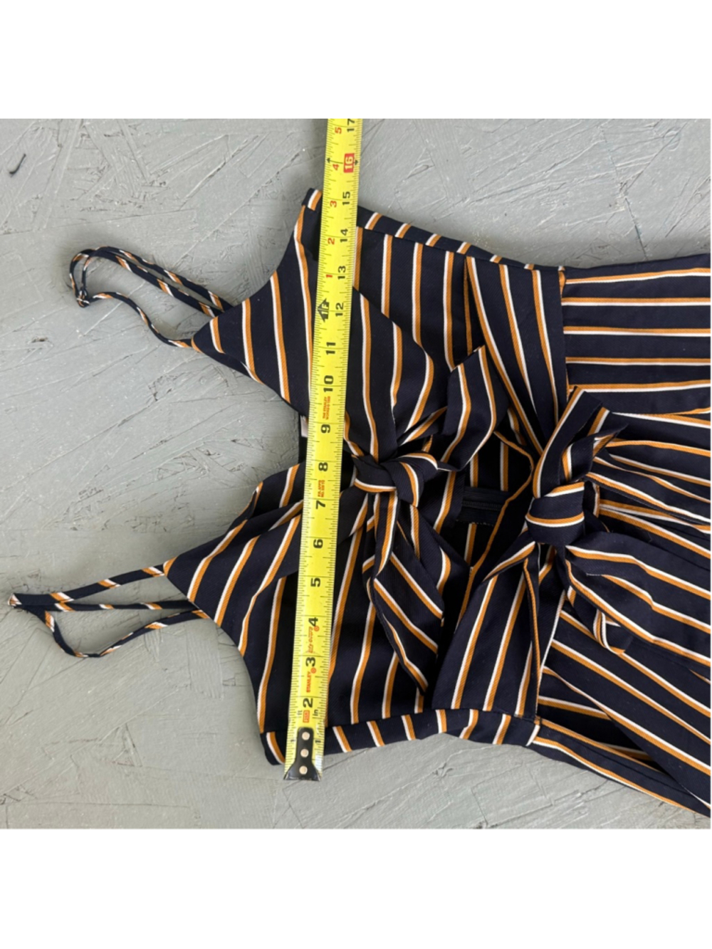Lottie Moss Striped Tie-Front Wide Leg Jumpsuit Medium - Picture 8 of 9